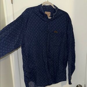 Blue Lightweight Shirt with Geometric Print